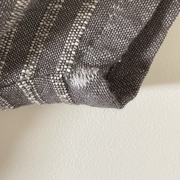 LemLem Gray Merino Wool Striped Dress Raw Hem Textured Knit Minimalist Natural M - Picture 13 of 13